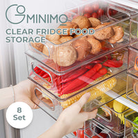 Thumbnail for GOMINIMO Set of 8 Clear Fridge Food Storage Containers