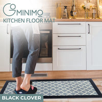 Thumbnail for GOMINIMO 2 PCS Washable Non Slip Absorbent Kitchen Floor Mat (44x80+44x150cm, Black Lucky Clover)