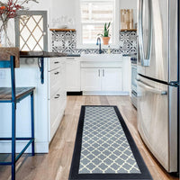 Thumbnail for GOMINIMO 2 PCS Washable Non Slip Absorbent Kitchen Floor Mat (44x80+44x150cm, Black Lucky Clover)
