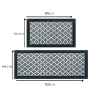 Thumbnail for GOMINIMO 2 PCS Washable Non Slip Absorbent Kitchen Floor Mat (44x80+44x150cm, Black Lucky Clover)