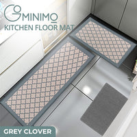 Thumbnail for GOMINIMO 2 PCS Washable Non Slip Absorbent Kitchen Floor Mat (44x80+44x150cm, Grey Lucky Clover)