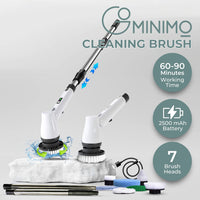 Thumbnail for GOMINIMO Cordless Electric Spin Scrubber with 7 Replaceable Brush Heads (White)