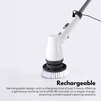 Thumbnail for GOMINIMO Cordless Electric Spin Scrubber with 7 Replaceable Brush Heads (White)