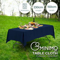 Thumbnail for Gominimo Rectangle Tablecloth Polyester Dining Table Cloth Cover 230cm Navy Blue