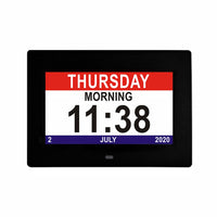 Thumbnail for GOMINIMO Day Date Calendar Clock Dementia Clock Digital Alarm Clock with Large LCD Screen (Black)