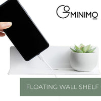 Thumbnail for GOMINIMO Acrylic Floating Wall Shelf Set of 4 with Cable Clips (White)