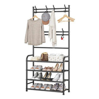 Thumbnail for GOMINIMO Clothes Rack with Shoe Rack Shelves (Black)