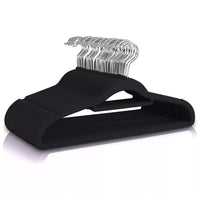 Thumbnail for GOMINIMO 30 Pack of Non-Slip Velvet Suit Hangers with Tie Organisers (Black)