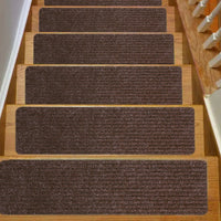 Thumbnail for GOMINIMO Set of 15 Non Slip Carpet Stair Tread 20.3 x76cm (Brown)