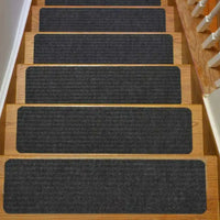 Thumbnail for GOMINIMO Set of 15 Non Slip Carpet Stair Tread 20.3 x76cm (Grey)