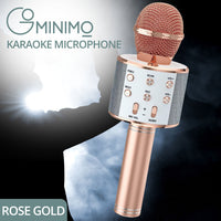 Thumbnail for GOMINIMO 4 in 1 Wireless Bluetooth Karaoke Microphone with Record Rose Gold