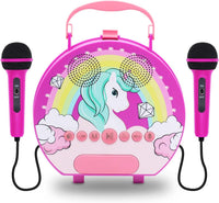 Thumbnail for GOMINIMO Kids Portable Karaoke with Two Microphones (Round, Purple Unicorn)
