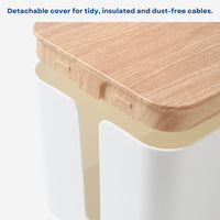 Thumbnail for GOMINIMO Set of Two Cable Management Box with Wood Pattern Lid (White)
