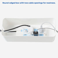 Thumbnail for GOMINIMO Set of Two Cable Management Box with Wood Pattern Lid (White)