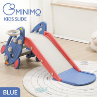 Thumbnail for GOMINIMO Kids Slide with Basketball Hoop (Blue Rocket)