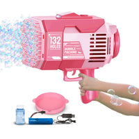 Thumbnail for GOMINIMO 132 Holes Rechargeable Bubbles Machine Gun for Kids (Pink)