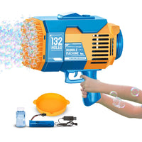 Thumbnail for GOMINIMO 132 Holes Rechargeable Bubbles Machine Gun for Kids (Orange and Blue) GO-BMG-103-KBT