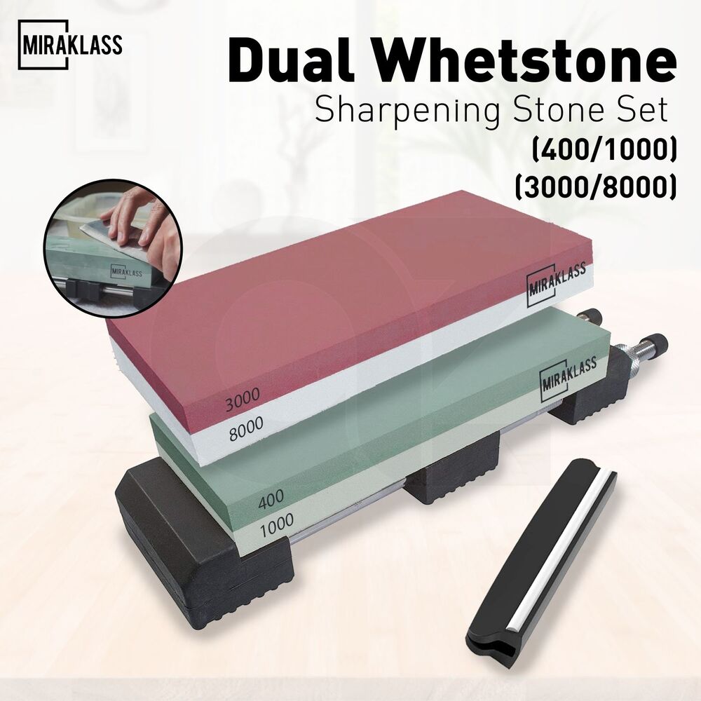 Miraklass Sharpening Stone Set (400/1000+3000/8000 Grit)