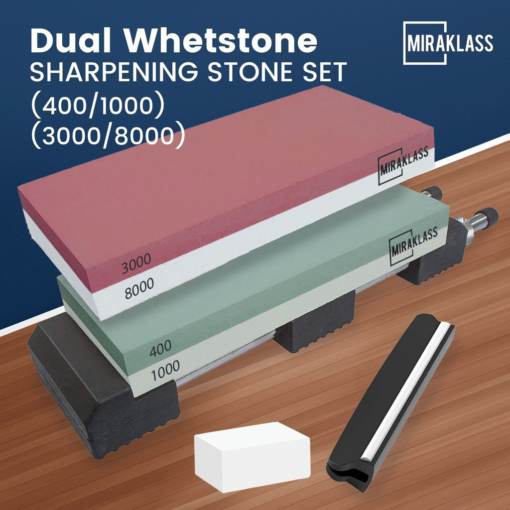 Miraklass Sharpening Stone Set (400/1000+3000/8000 Grit)