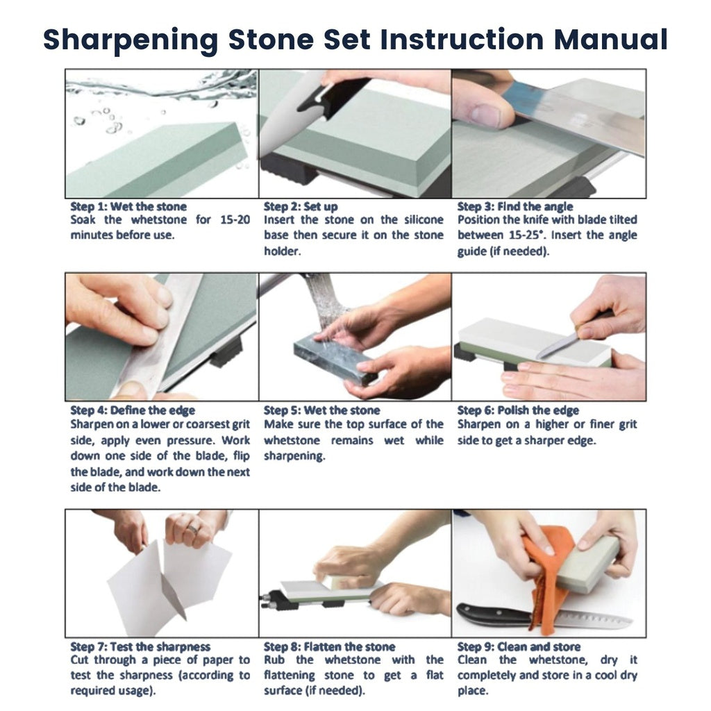 Miraklass Sharpening Stone Set (400/1000+3000/8000 Grit)