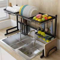 Thumbnail for GOMINIMO Dish Drying Rack Over Sinks Adjustable 85-100cm (Black)