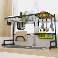 Thumbnail for GOMINIMO Dish Drying Rack Over Sinks Adjustable 85-100cm (Black)