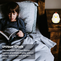 Thumbnail for Muid Wake Up Chicken Night Lamp Alarm Clock White HM--104-MUID