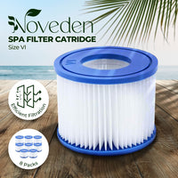 Thumbnail for NOVEDEN 8 Pack Hot Tub Spa Filter Replacement Cartridge Size ? (Blue and White)