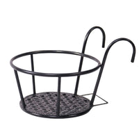Thumbnail for NOVEDEN 4 Pack Hanging Railing Flower Pot Holder (Black)