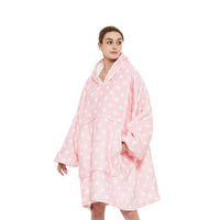 Thumbnail for GOMINIMO Hoodie Blanket Light Pink Polka Dot