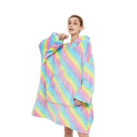Thumbnail for GOMINIMO Hoodie Blanket Rainbow Design