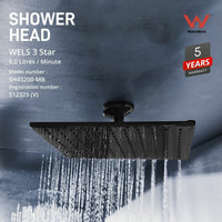 Thumbnail for ShowerHead: Palila: Shower head - Square 200mm - Matt Black (SH43200-MB)