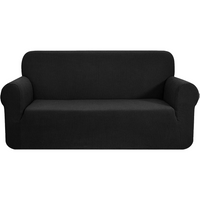Thumbnail for GOMINIMO Polyester Jacquard Sofa Cover 2 Seater (Black)