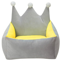 Thumbnail for Floofi Pet Bed Crown Shape (L Grey Yellow)