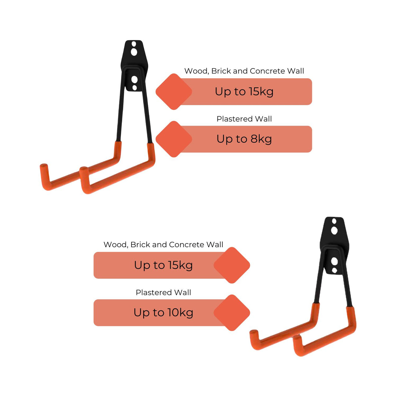 RYNOMATE 16 Pack Garage Hooks Heavy Duty (Orange)