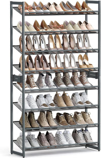 Thumbnail for SONGMICS 8-Tier Shoe Rack Storage 32 pairs with Adjustable Shelves Gray