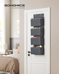 Thumbnail for SONGMICS Hanging Closet Organizers and Storage with 4 Compartments Gray