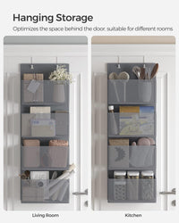 Thumbnail for SONGMICS Hanging Closet Organizers and Storage with 4 Compartments Gray