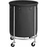 Thumbnail for SONGMICS Laundry Basket with Wheels with Steel Frame and Removable Bag Black