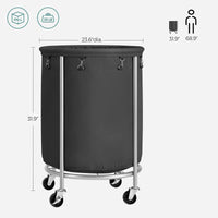 Thumbnail for SONGMICS Laundry Basket with Wheels with Steel Frame and Removable Bag Black