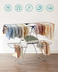 Thumbnail for SONGMICS Foldable 2-Level Clothes Airer