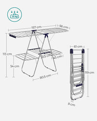 Thumbnail for SONGMICS Foldable 2-Level Clothes Airer