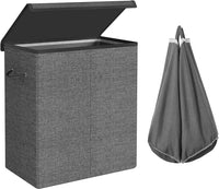 Thumbnail for SONGMICS Linenette Fabric Laundry Hamper 142L Dark Grey