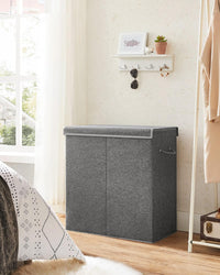 Thumbnail for SONGMICS Linenette Fabric Laundry Hamper 142L Dark Grey