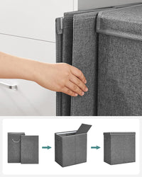 Thumbnail for SONGMICS Linenette Fabric Laundry Hamper 142L Dark Grey