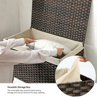 Thumbnail for SONGMICS Storage Basket with Lid 160L Metal Frame Brown