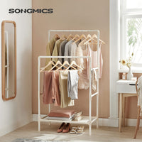 Thumbnail for SONGMICS Metal Coat Rack with 2 Clothes Rails and Shelf