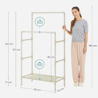 Thumbnail for SONGMICS Metal Coat Rack with 2 Clothes Rails and Shelf