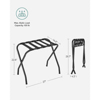 Thumbnail for SONGMICS Steel Folding Luggage Rack 1 Pack Black