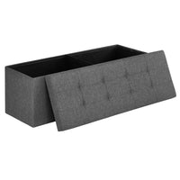 Thumbnail for SONGMICS 110cm Folding Storage Ottoman Bench Foot Rest Stool Dark Gray